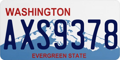 WA license plate AXS9378