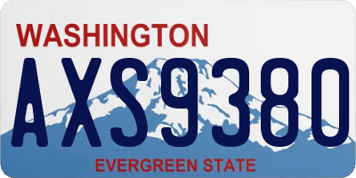 WA license plate AXS9380