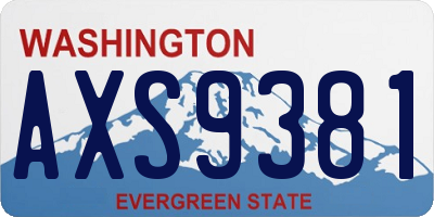 WA license plate AXS9381