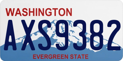 WA license plate AXS9382