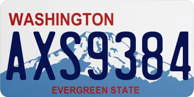 WA license plate AXS9384