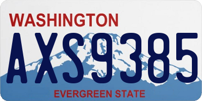 WA license plate AXS9385