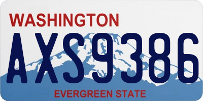 WA license plate AXS9386