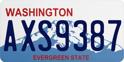 WA license plate AXS9387