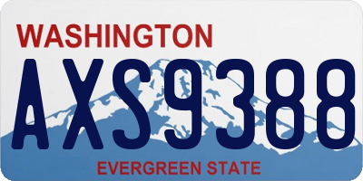 WA license plate AXS9388