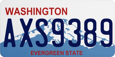 WA license plate AXS9389