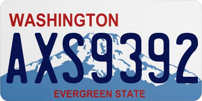 WA license plate AXS9392