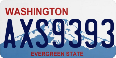WA license plate AXS9393
