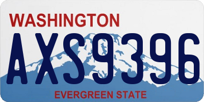 WA license plate AXS9396