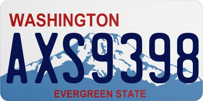 WA license plate AXS9398