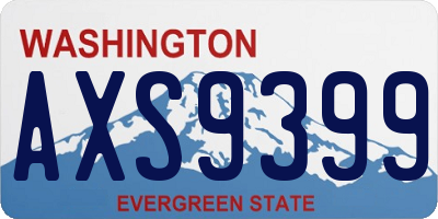 WA license plate AXS9399
