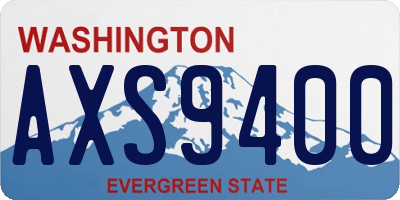 WA license plate AXS9400