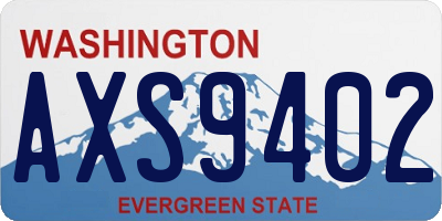 WA license plate AXS9402
