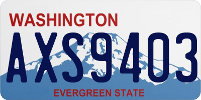WA license plate AXS9403