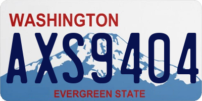 WA license plate AXS9404