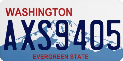 WA license plate AXS9405