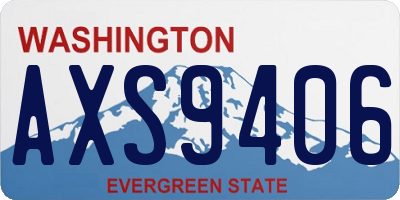 WA license plate AXS9406