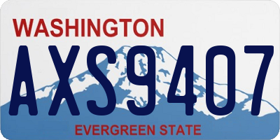 WA license plate AXS9407