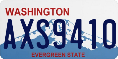 WA license plate AXS9410