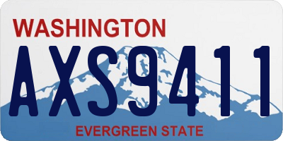 WA license plate AXS9411