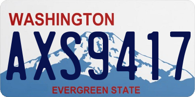 WA license plate AXS9417