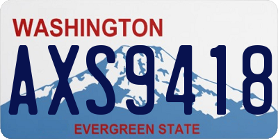 WA license plate AXS9418