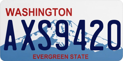 WA license plate AXS9420