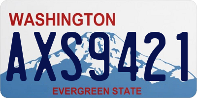 WA license plate AXS9421