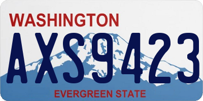 WA license plate AXS9423