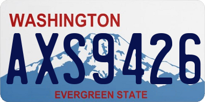 WA license plate AXS9426
