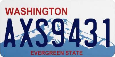 WA license plate AXS9431