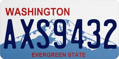 WA license plate AXS9432