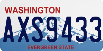 WA license plate AXS9433