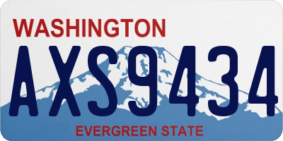 WA license plate AXS9434