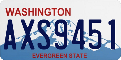 WA license plate AXS9451