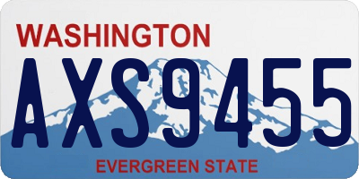 WA license plate AXS9455
