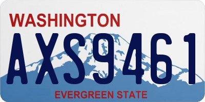 WA license plate AXS9461