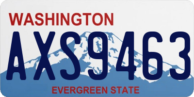WA license plate AXS9463