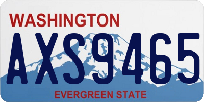WA license plate AXS9465