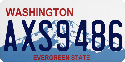 WA license plate AXS9486