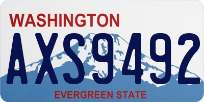 WA license plate AXS9492