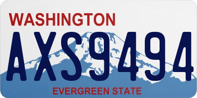 WA license plate AXS9494