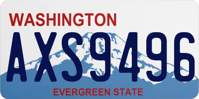 WA license plate AXS9496