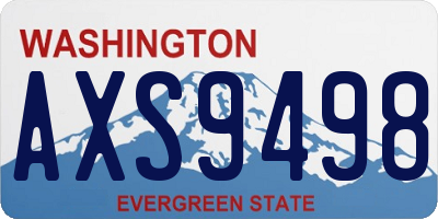 WA license plate AXS9498