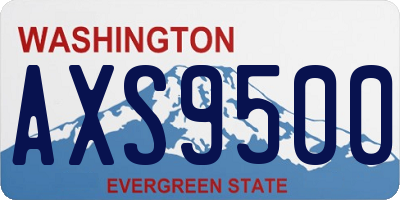 WA license plate AXS9500