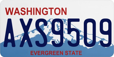 WA license plate AXS9509