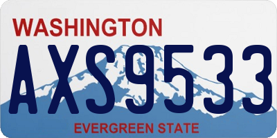 WA license plate AXS9533