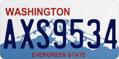 WA license plate AXS9534