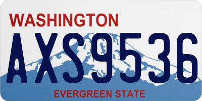 WA license plate AXS9536