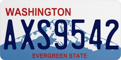WA license plate AXS9542